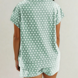 PREORDER - Paityn Polka Dot Print Short Set - Green