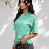 Campbell Cotton Mineral Washed Oversize Tee - Green
