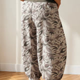 Camo Drawstring Contrast Waistband Joggers Pants
