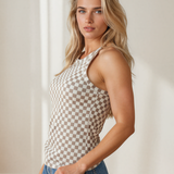 Checkered Halter Tank Top