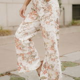 Meadow Vintage Style Floral Print High Waist Wide Leg Jeans