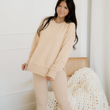 Remi Oversize Slit Sweatshirt Ribbed Leggings 2pcs Set