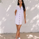 Collins Double Chest Pocket Denim Shirt Dress