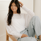 Marley Smocked Cuffs Semi Sheer Long Sleeve Dolman Blouse
