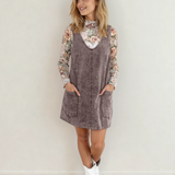 PREORDER Kylie Vintage Washed Denim V Neck Suspender Mini Dress | Dropship