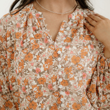 Adaline Floral Puff Sleeve Full Button Shirt