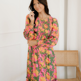 Tinsley Smocked Bodice Ruffled Long Dress