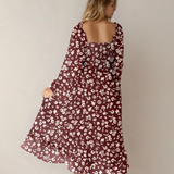 Lydia Sleeve Square Neck Smocked Maxi Dress | Dropship