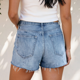 Annabelle Raw Hem Denim Shorts