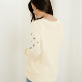 Gemma Flower Embroidered Detail Casual Sweater
