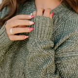 Cable Knit Drop Shoulder Loose Fit Sweater Dress