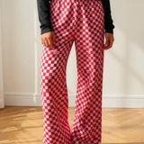 Georgia Plaid Checkered Regular Fit Full-Length Casual Pants with Side Pockets