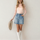 Sheer Floral Lace - Apricot