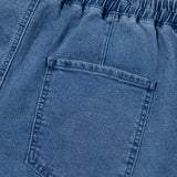 Monroe Blue Drawstring High Waist Casual Denim Shorts