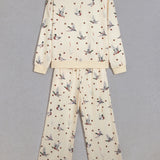 Mallard Print Crewneck Pullover Two Piece Pants Set