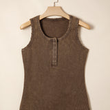 Vintage Distressed Ribbed Mineral Wash Tank Top
