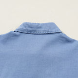 Blake Washed Drop Shoulder Bracelet Sleeve Chambray Shirt