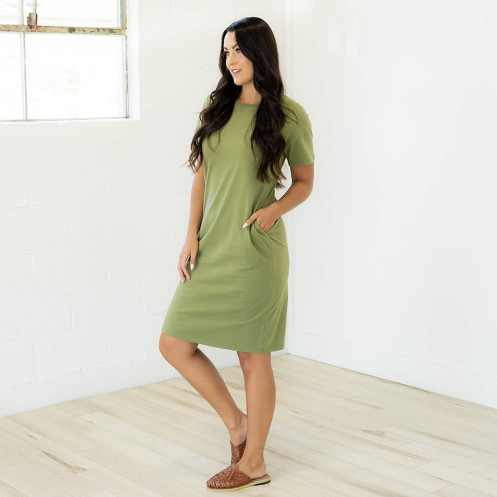 Ash Tee Shirt Dress - Basil