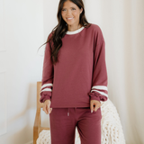 Jordyn Varsity Pullover Drawstring Wide Leg Pant Set