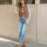 August Tie Up Vest - Camel