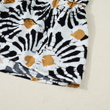 Lucille Abstract Floral Print Split V Neck Long Dress with Sleeves | Dropship