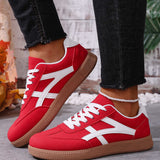 Alayah Faux Suede Contrast Patchwork Detail Lace Up Flat Sneakers