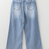 Veronica Multi Buttons Wide Leg Jeans
