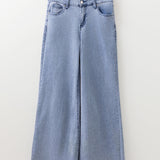 Naia Button Zip High Waist Flared Hem Jeans
