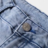 Naia Button Zip High Waist Flared Hem Jeans