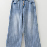 Veronica Multi Buttons Wide Leg Jeans