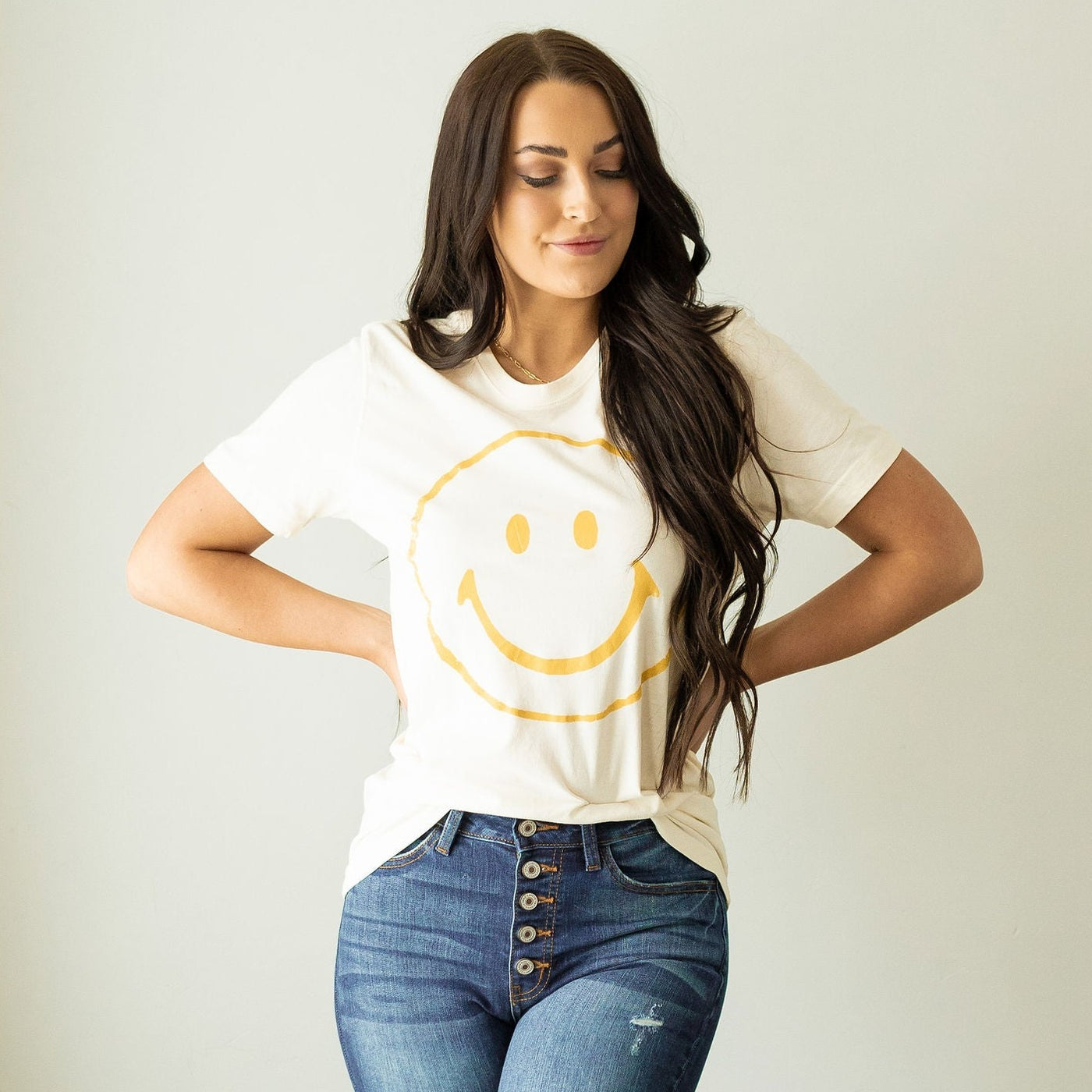 Smiley Tee - Vintage White