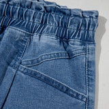 Monroe Blue Drawstring High Waist Casual Denim Shorts