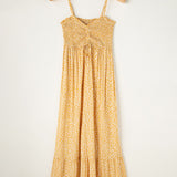 Bea Smocked High Waist Floral Maxi Dress