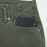 Brooke 2-Button High Waist Flared Bottom Jeans - Olive