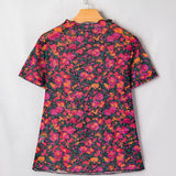 PREORDER - Holly Retro Floral Printed Mesh Short Sleeve Top 3/22