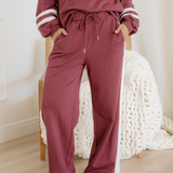 Jordyn Varsity Pullover Drawstring Wide Leg Pant Set