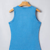 Vintage Distressed Ribbed Mineral Wash Tank Top