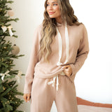 Everly Drawstring Pullover Hoodie and High Waist Pants Set| Dropship