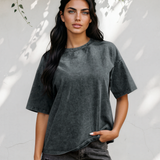 Campbell Cotton Mineral Washed Oversize Tee - Gray