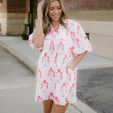 Catherine Puff Sleeve Flared Mini Dress