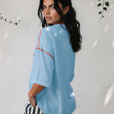 All American USA Graphic Half Sleeve Loose Ribbed Tee - Blue