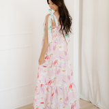 Sunshine Knotted Shoulder Smocked Maxi Dress