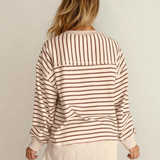 Celeste Stripe Ribbed Band Seam Detail Baggy Sweatshirt