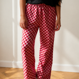 Georgia Plaid Checkered Regular Fit Full-Length Casual Pants with Side Pockets