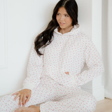 Rose Sweat Set Floral Kangaroo Pocket Hoodie Pants Set