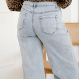 Naia Button Zip High Waist Flared Hem Jeans