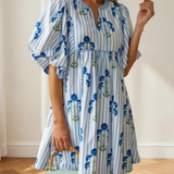 Catherine Puff Sleeve Flared Mini Dress