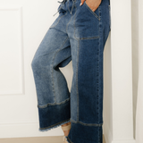 Beau Raw Hem Wide Leg Denim Pants