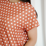 Paityn Polka Dot Print Short Set - Caramel