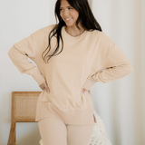 Remi Oversize Slit Sweatshirt Ribbed Leggings 2pcs Set